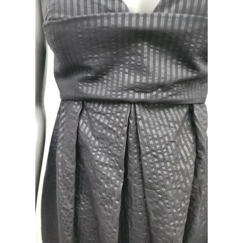 Nanushka Black Strapless Black Dress Subtle Stripe Extra Small XS